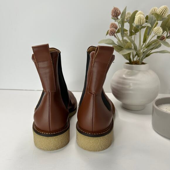 Everlane The Chelsea Boot Leather Tobacco Brown Women 8 Tried On Cushion Insole - Picture 4 of 8